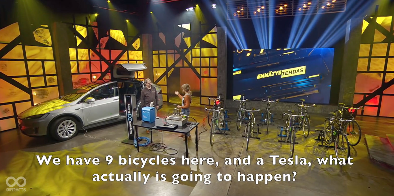 別懷疑，透過腳踏車幫Tesla充電，就是今天的亮點